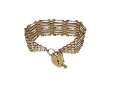 9ct gold gate bracelet with padlock clasp