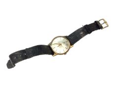 1970s Tissot 9ct gold cased wristwatch on leather strap