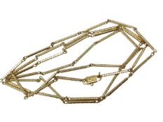Italian 18ct gold 'Chimento' bar link chain necklace, 90cm long