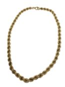 9ct gold graduated rope twist necklace