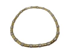 9ct white and yellow gold necklace with articulated links