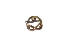 Three colour gold infinity ring