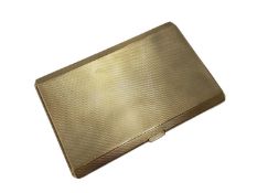 Art Deco 9ct gold cigarette case with engine turned decoration