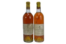 Two bottles, Chateau Lafaurie-Peyraguey Sauternes 1950 and 1964
