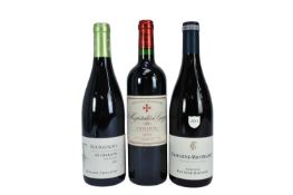 Three bottles, L'Hospitalet de Gazin Pomerol 2006, Chassagne-Montrachet Fontaine-Gagnard 2018 and Le