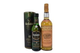 Two bottles, Glenmorangie Whisky, ten years old, 40%, 70cl., and a bottle of Glenfiddich 12 years ol