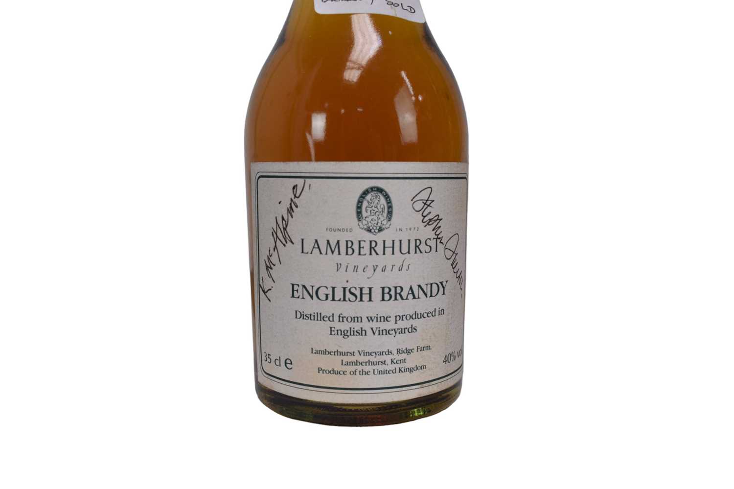 Bottle of the first release English brandy Lamberhurst 35cl, bottle of House of Lords Finest Reserve - Image 3 of 6