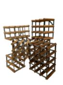 Seven wine racks ranging from 4 bottles to 12