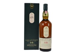 One bottle, Lagavulin Single Islay Malt Whisky, 16 years old, 43%, 1 litre, in orignal card box
