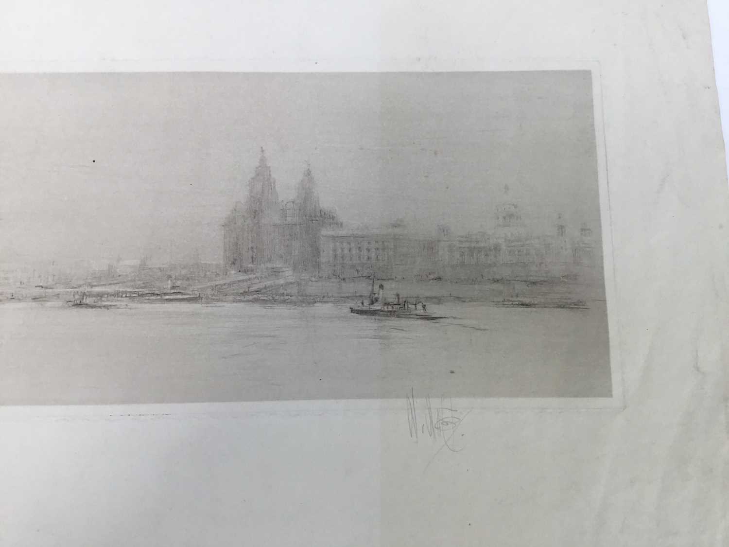 William Walcot (1874-1943) etching - Liverpool, signed - Image 4 of 6