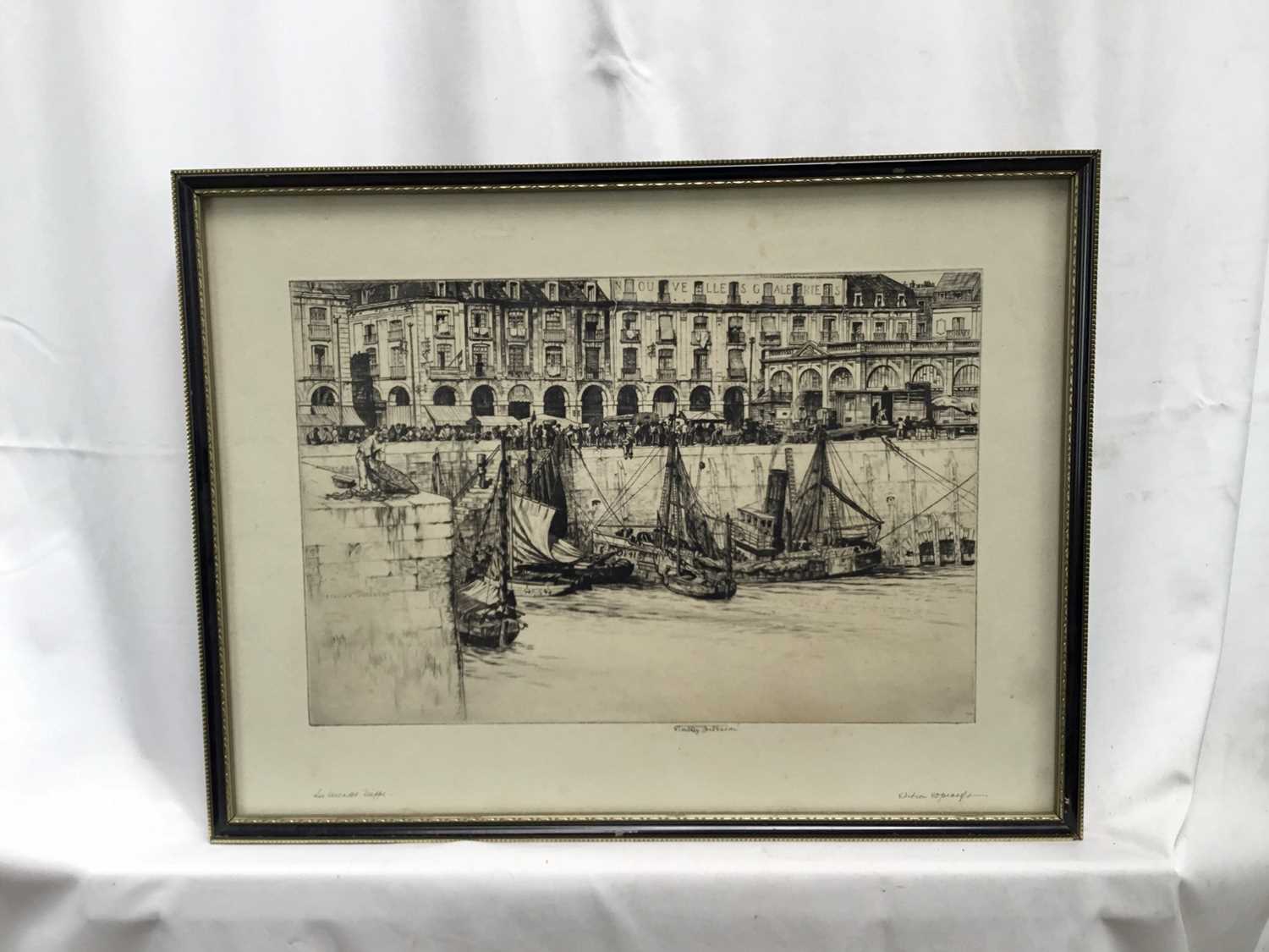 Stanley Anderson (1884-1966) etching 1928 - Les Arcades Dieppe, edition of 80 proofs,signed titled a - Image 2 of 10