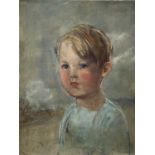 Amy Watt (1900-1956) oil on canvas on board, portrait of a young boy, 41cm x 31cm, unframed