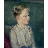 Amy Millar Watt (1900-1956) oil on canvas, study of a young child, 17cm x 14cm, framed