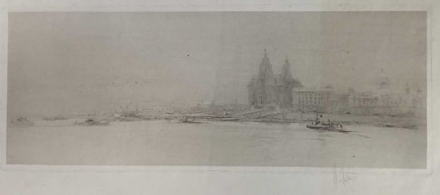 William Walcot (1874-1943) etching - Liverpool, signed