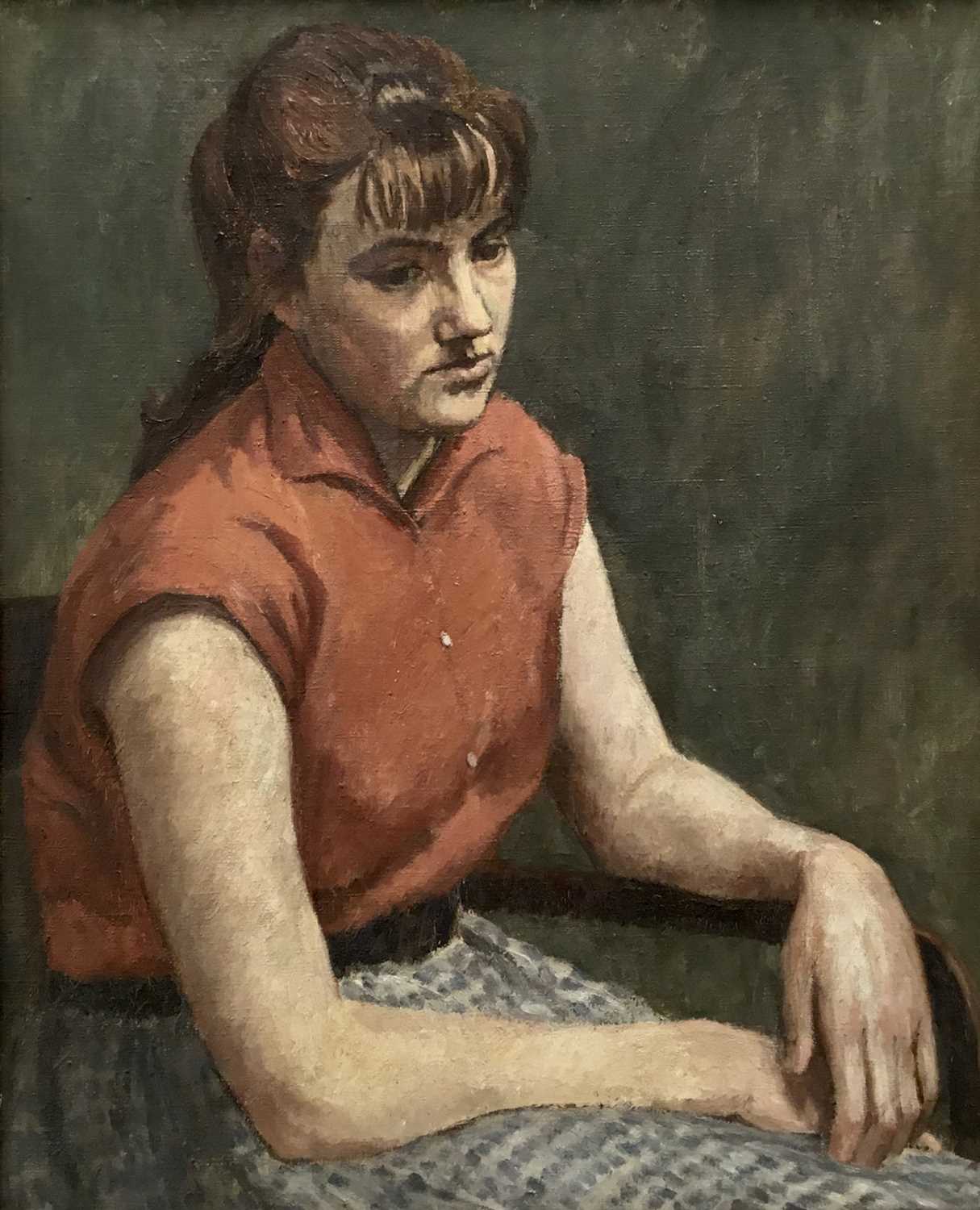 Rachel Le Bas (mid 20th Century oil on canvas, Half length portrait