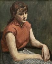 Rachel Le Bas (mid 20th Century oil on canvas, Half length portrait