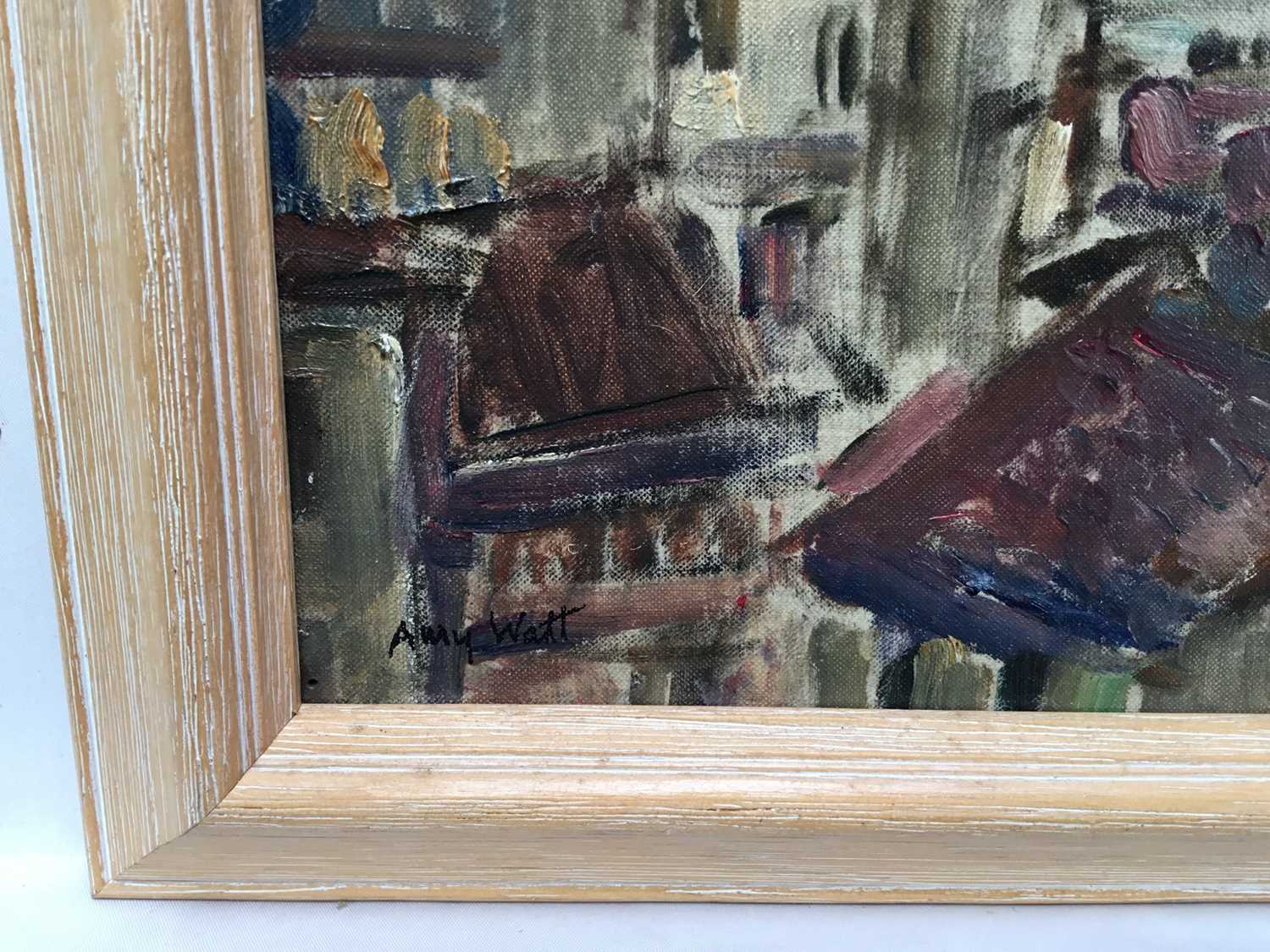 Amy Watt (1900-1956) oil on board - Lugano, signed, 35cm x 30cm, framed - Image 3 of 4