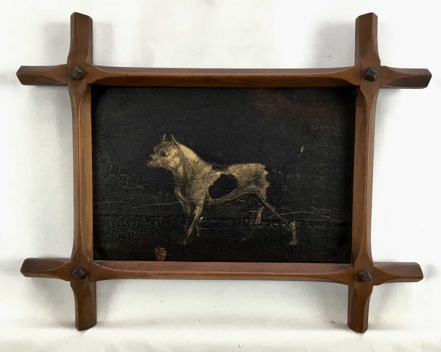 19th century oil on board study of a dog