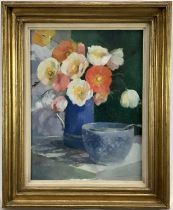Cilla Ritchie (20th century) oil on board - Still life , signed, together with a watercolour of a ga