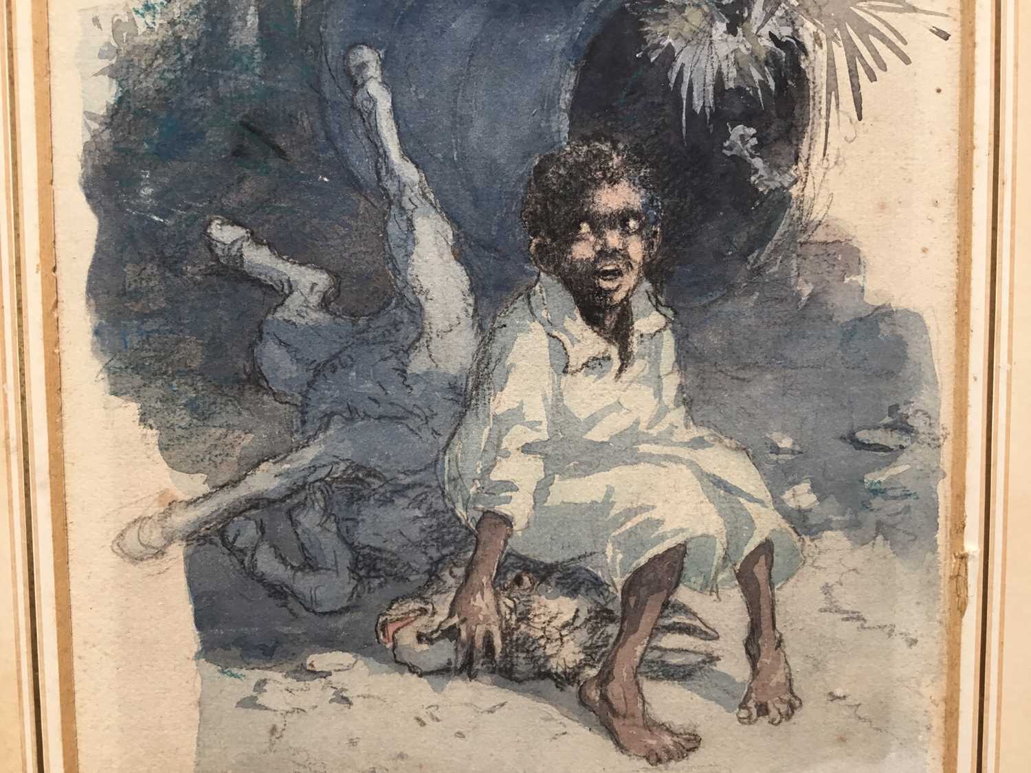 Frank ver Beck (American 1858-1933) original watercolour illustration for 'The Donkey Child' circa 1 - Image 5 of 6