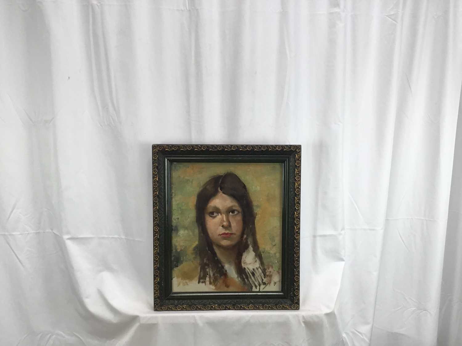 Manner of Seago, oil on canvas portrait of a young woman - Image 2 of 4