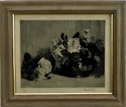 John Ernest Foster (1877-1965) etching - Roses