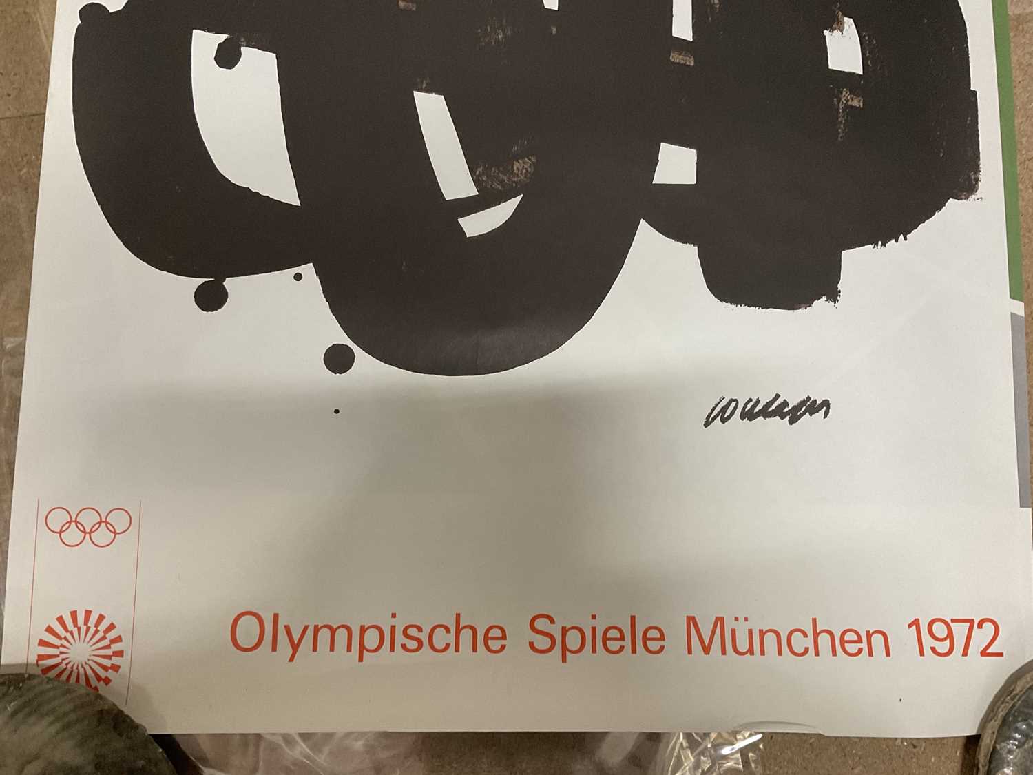 Pierre Soulages - 1972 Munich Olympics original poster - 100 x 64cm - Image 2 of 3