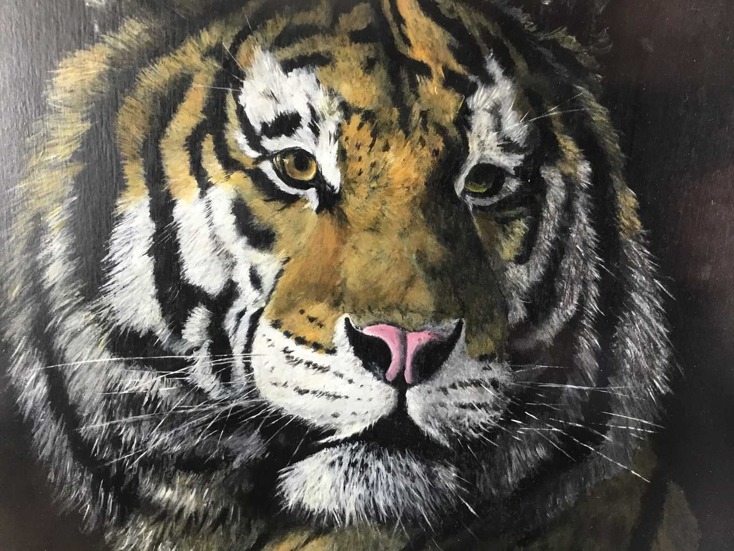 Mark Luckhurst (contemporary) acrylic - Tiger head study - Image 4 of 5