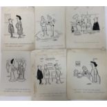 Collection of original pen and ink illustrations by Carro (possibly for a Chelmsford newspaper)