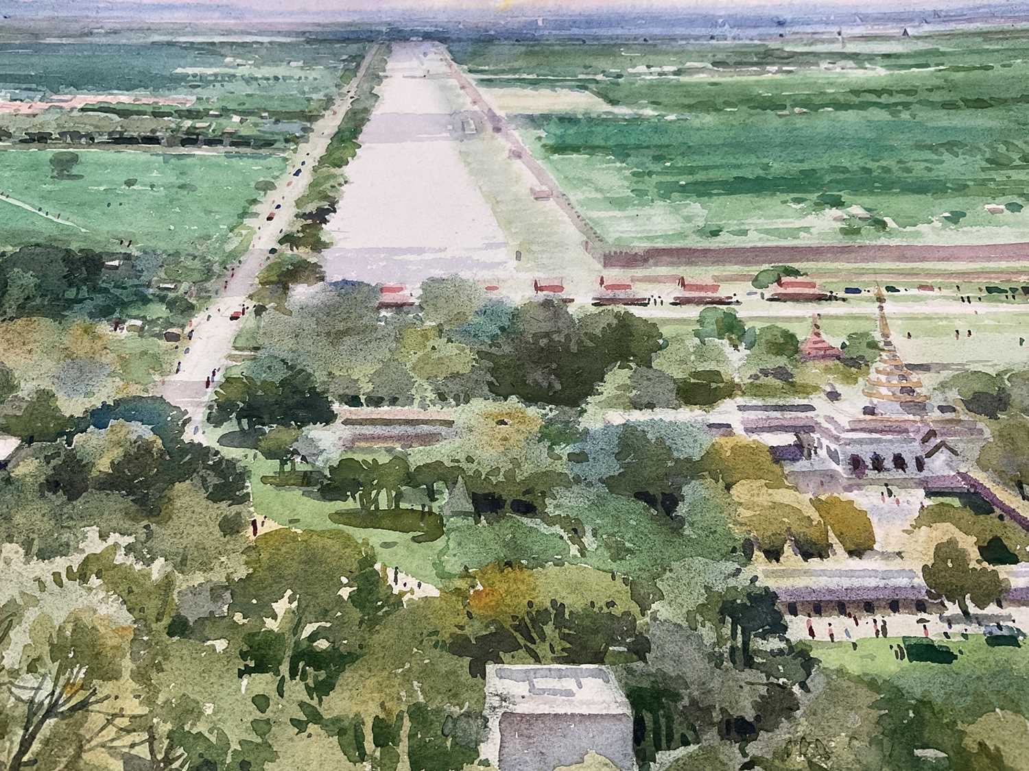 U Tin Aye (1940-2012) watercolour - Mandalay landscape, signed and dated 1979, 29 x 37cm - Image 3 of 6