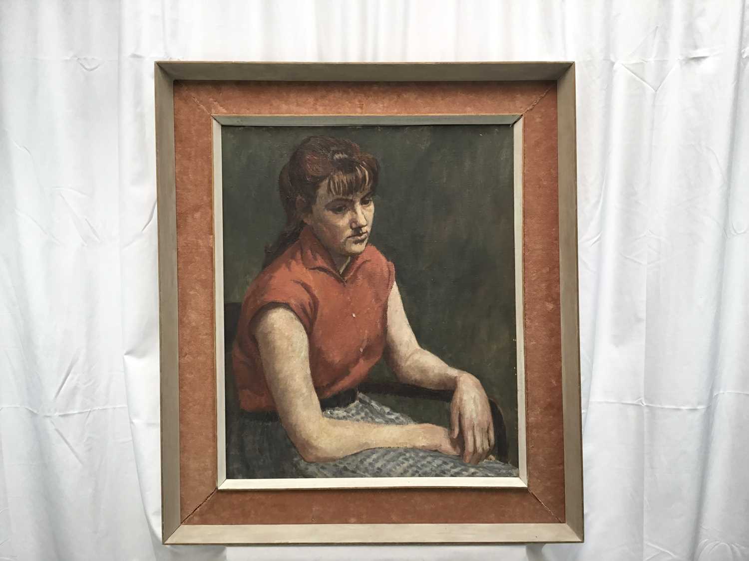 Rachel Le Bas (mid 20th Century oil on canvas, Half length portrait - Bild 2 aus 7