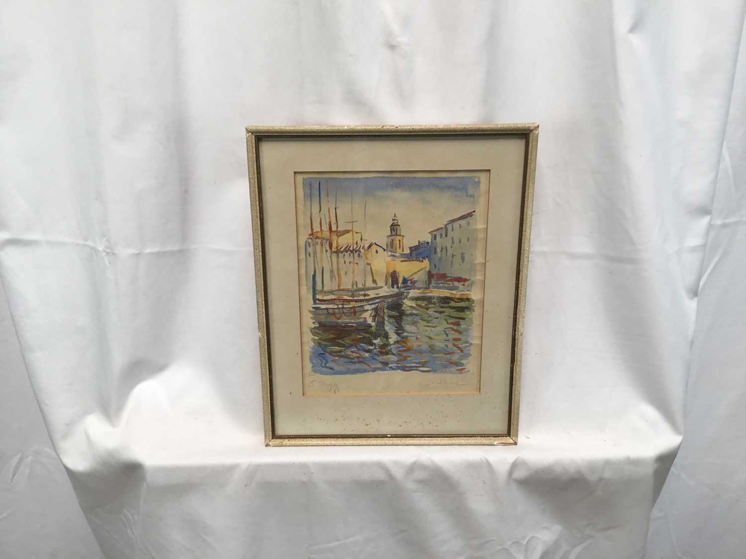 French school, mid 20th century, watercolour- St Tropez - Bild 2 aus 4