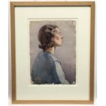 Mary Millar Watt (1924-2023) watercolour - Portrait of Wilhelmina Barnes Graham, signed titled and d