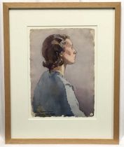 Mary Millar Watt (1924-2023) watercolour - Portrait of Wilhelmina Barnes Graham, signed titled and d
