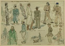 John Fuller, watercolour - Recreation, POWs, Germany 1943