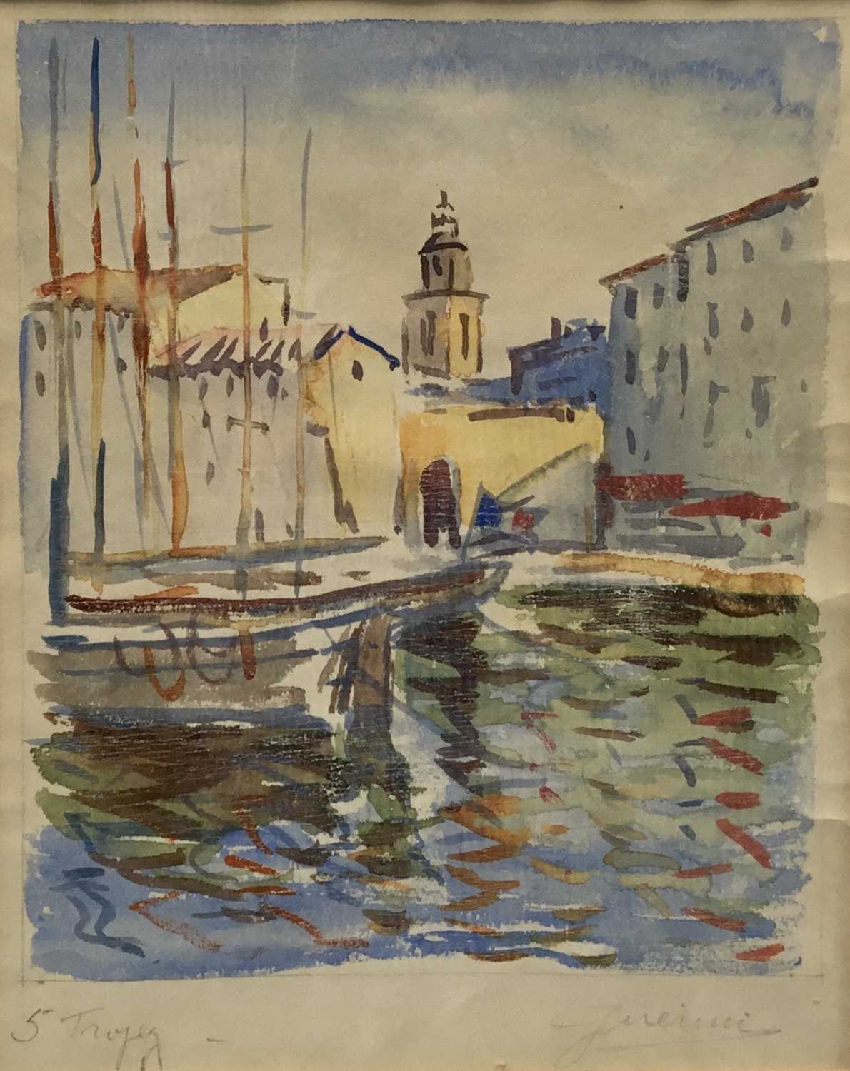 French school, mid 20th century, watercolour- St Tropez