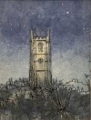 Amy Watt (1900-1956) watercolour - Twilight, St Ives, titled to label verso, 13 x 10cm, glazed frame