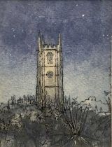 Amy Watt (1900-1956) watercolour - Twilight, St Ives, titled to label verso, 13 x 10cm, glazed frame
