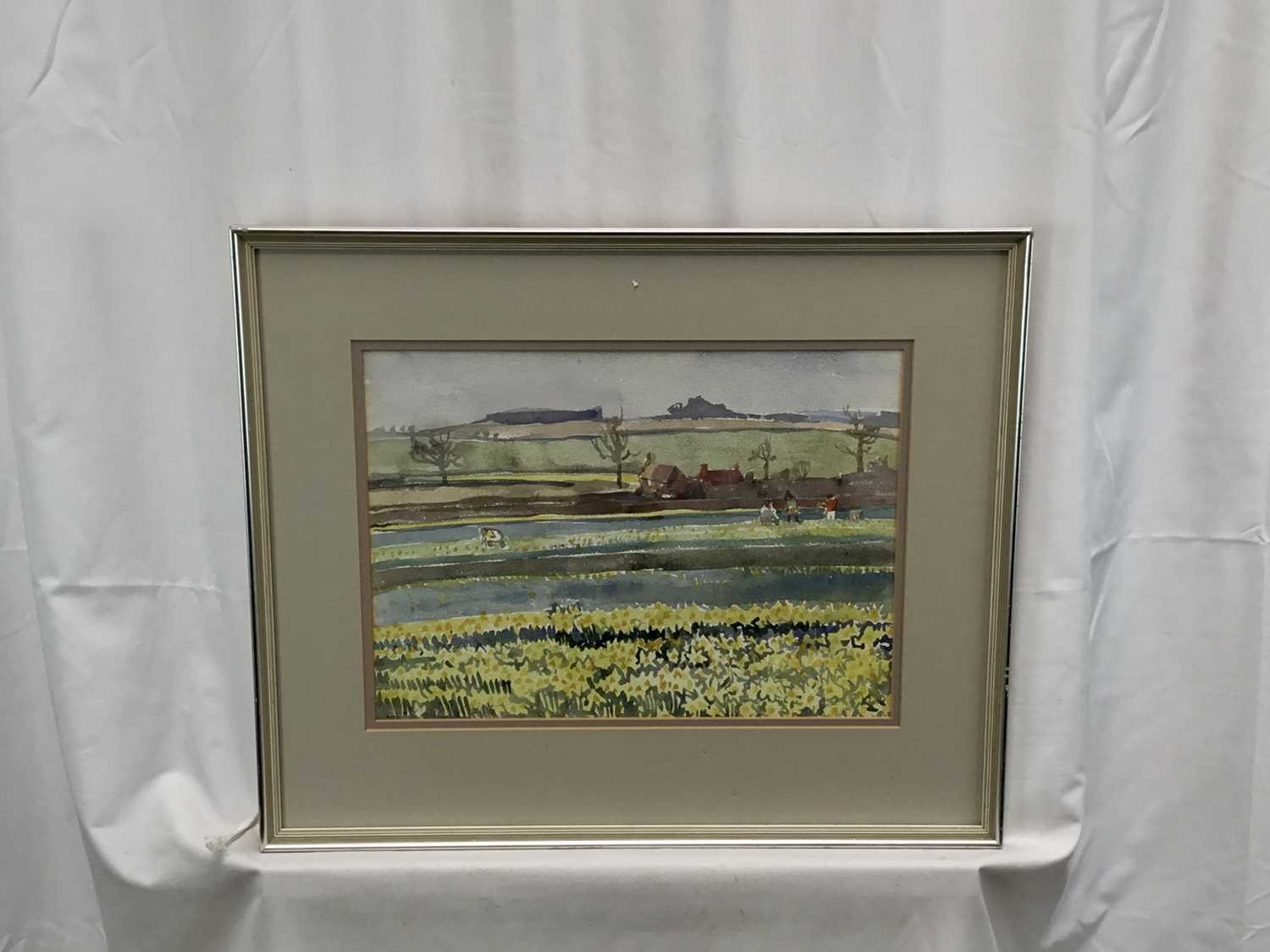 Mary Millar Watt (1924-2023) watercolour - Daffodils at Edgefield, signed, 27 x 36cm, glazed frame - Image 2 of 3