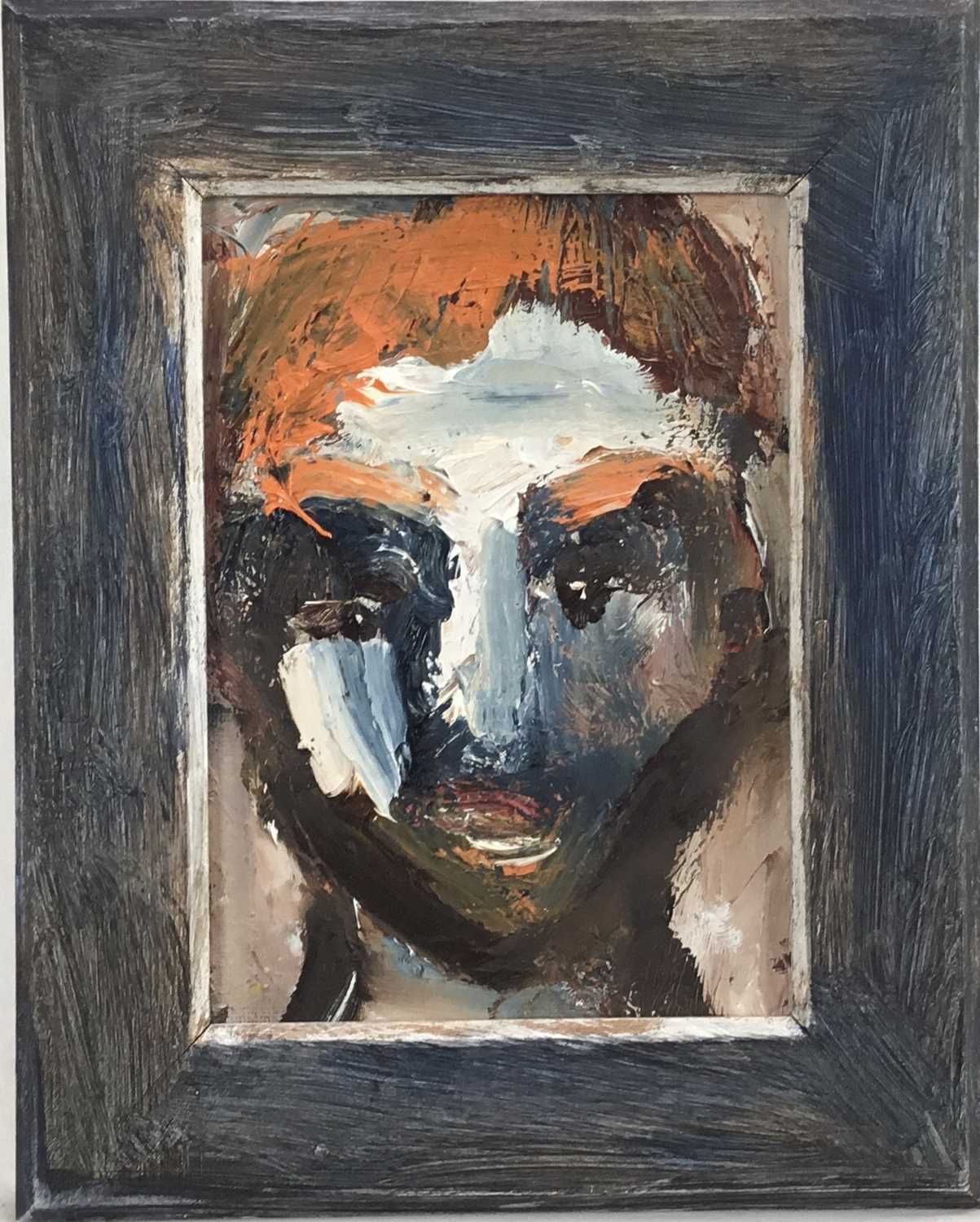 Peter McCarthy (contemporary) oil on board, Portrait head