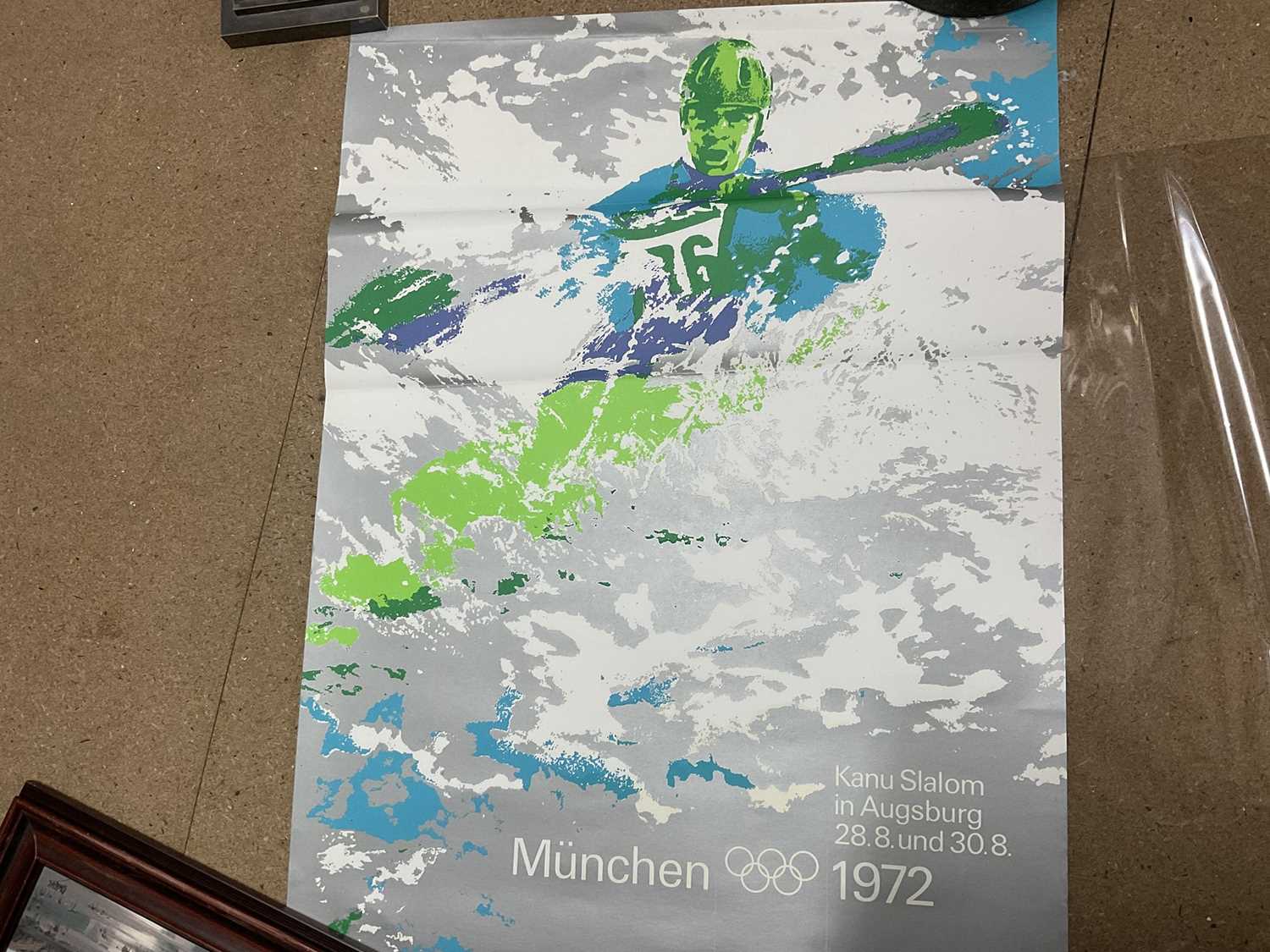 1972 Munich Olympics original poster - Kayak, 83 x 59cm - Image 2 of 2