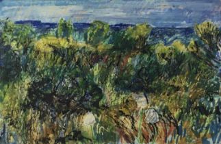 Hugh Cronyn (1905-1996) mixed media - Landscape
