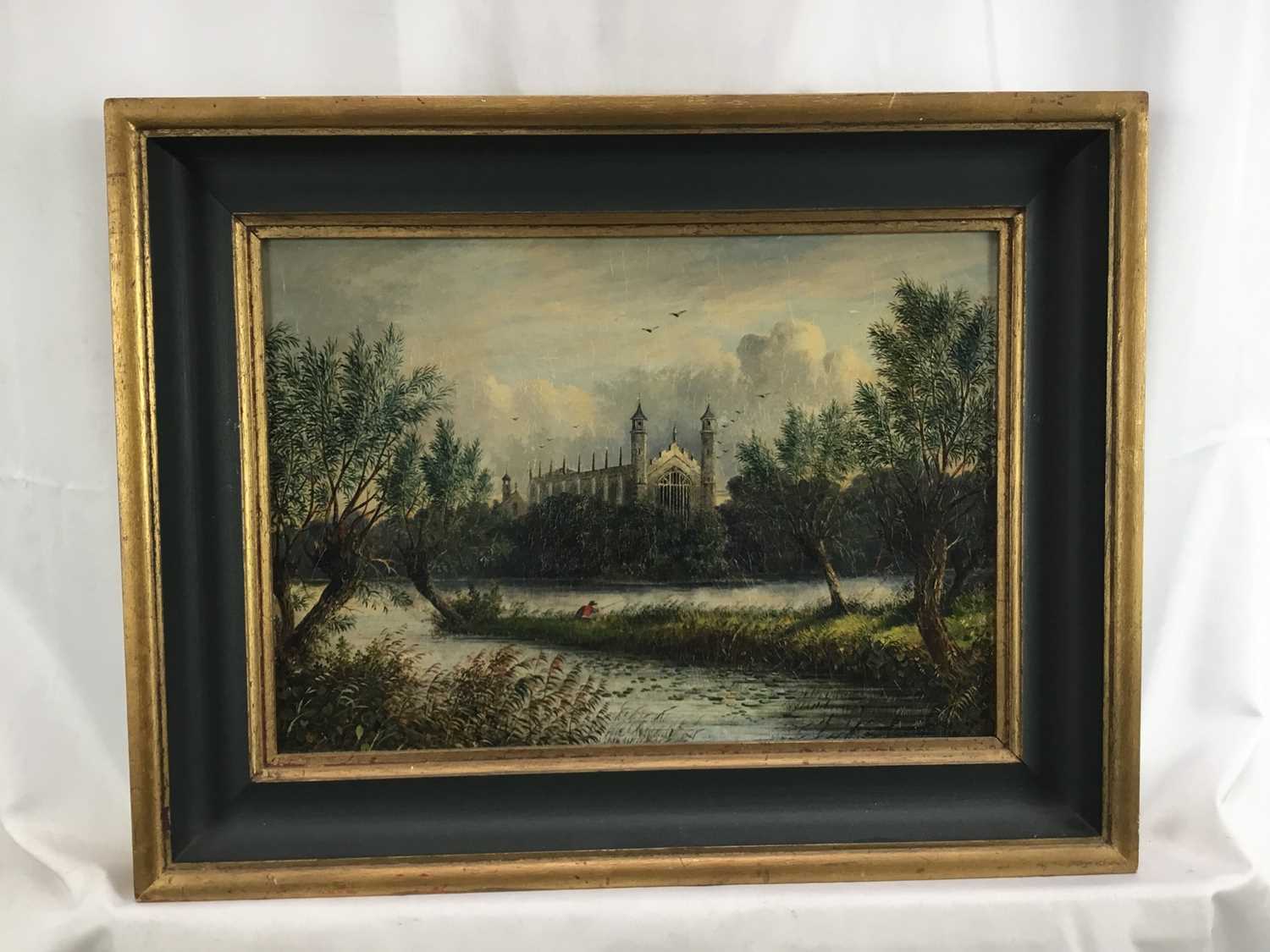 19th century English School, oil on canvas - view of Eton from the river - Image 2 of 4