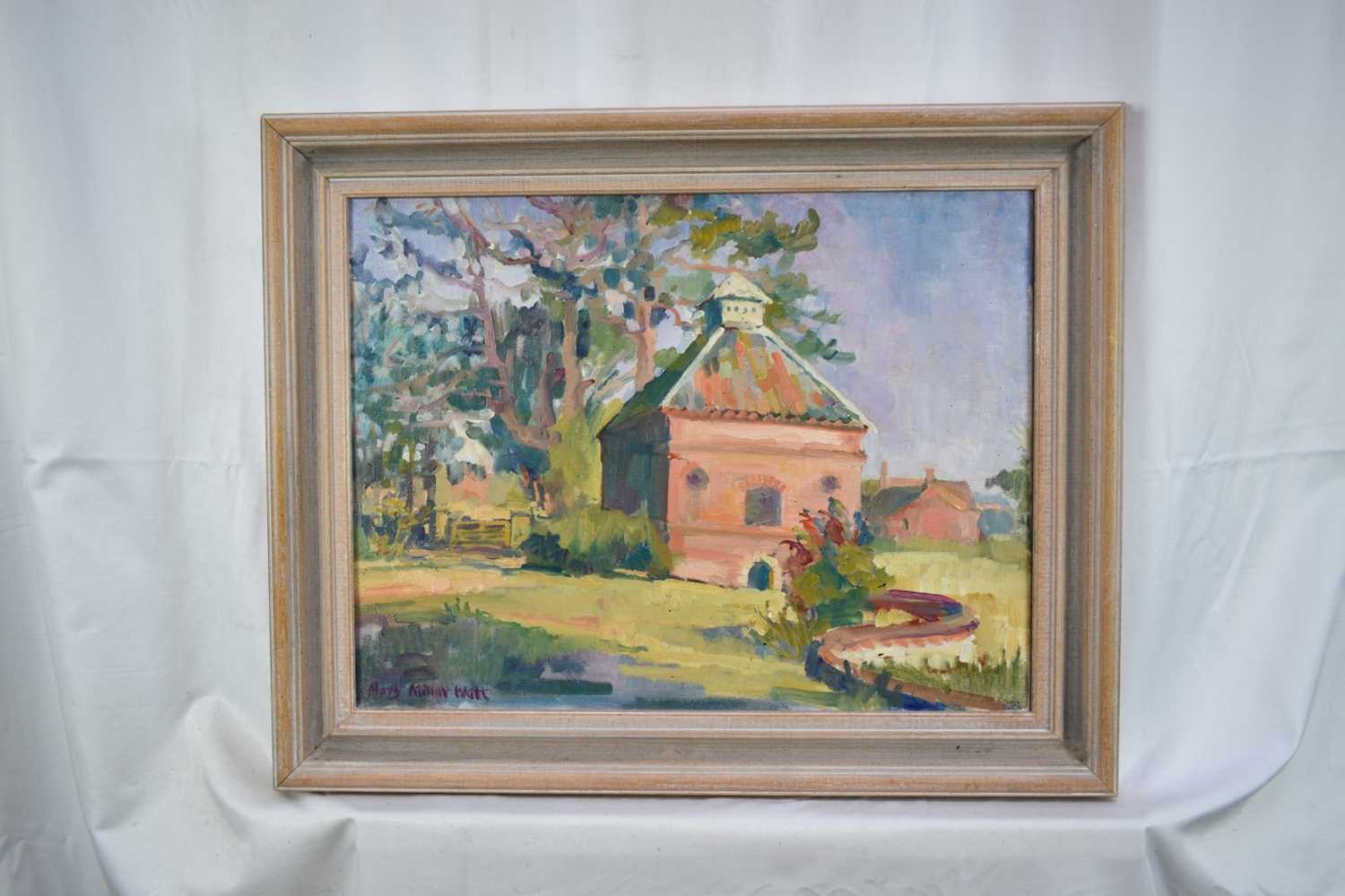 *Mary Millar Watt (1924-2023) oil on canvas, Thornage Hall, signed, 35 x 48cm, framed - Image 2 of 7