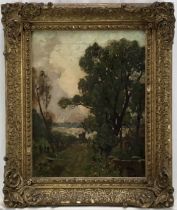Frederick George Cotman (1850-1920) oil on canvas, Estuary landscape