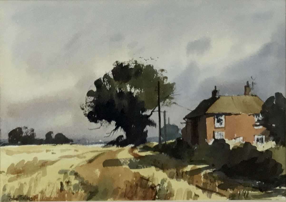 John Tookey (b. 1947) watercolour, Cottage near Cawston, Norfolk