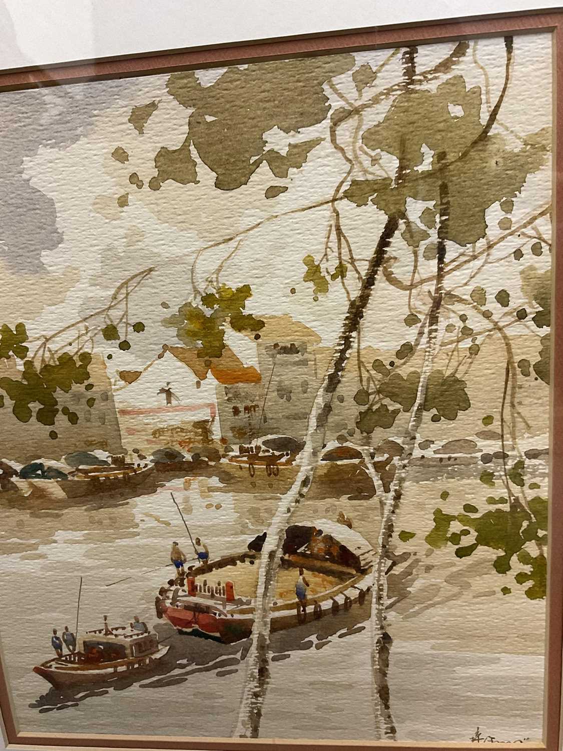 Puay Hua Low (b. 1945) watercolour- Singapore river - Image 7 of 7