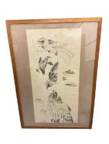 Attributed to Matsumura Keiben (1779-1843) pen and wash, bird studies