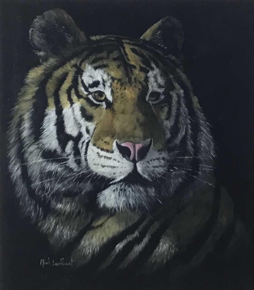 Mark Luckhurst (contemporary) acrylic - Tiger head study