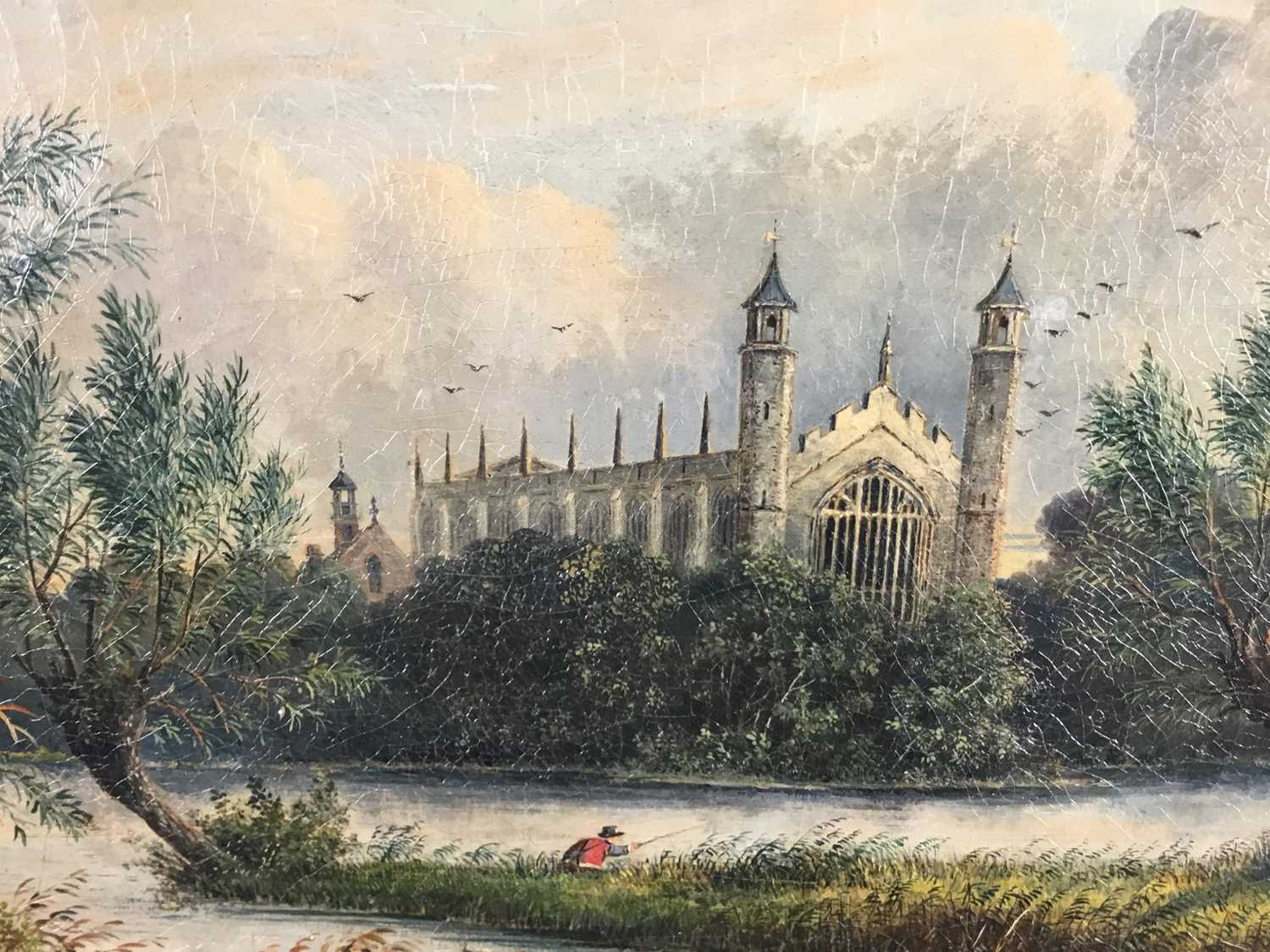 19th century English School, oil on canvas - view of Eton from the river - Image 4 of 4